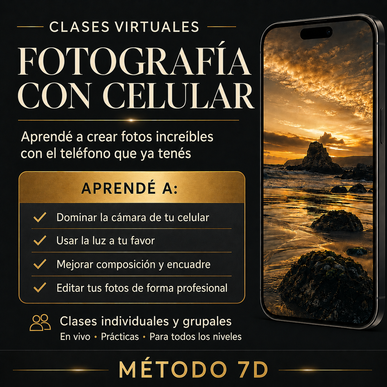 Pack de 4 clases de foto grupales
